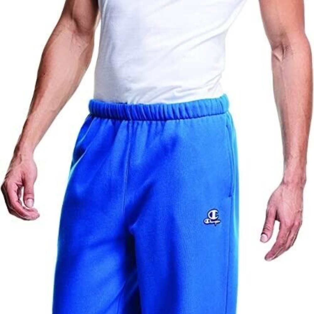 New Champion Men's Classic Fleece Pants Joggers Embroidered Logo 31" Blue size L